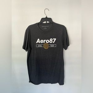 Men's Aeropostale Graphic Shirt Gray Casual Classic Aero 87 Logo